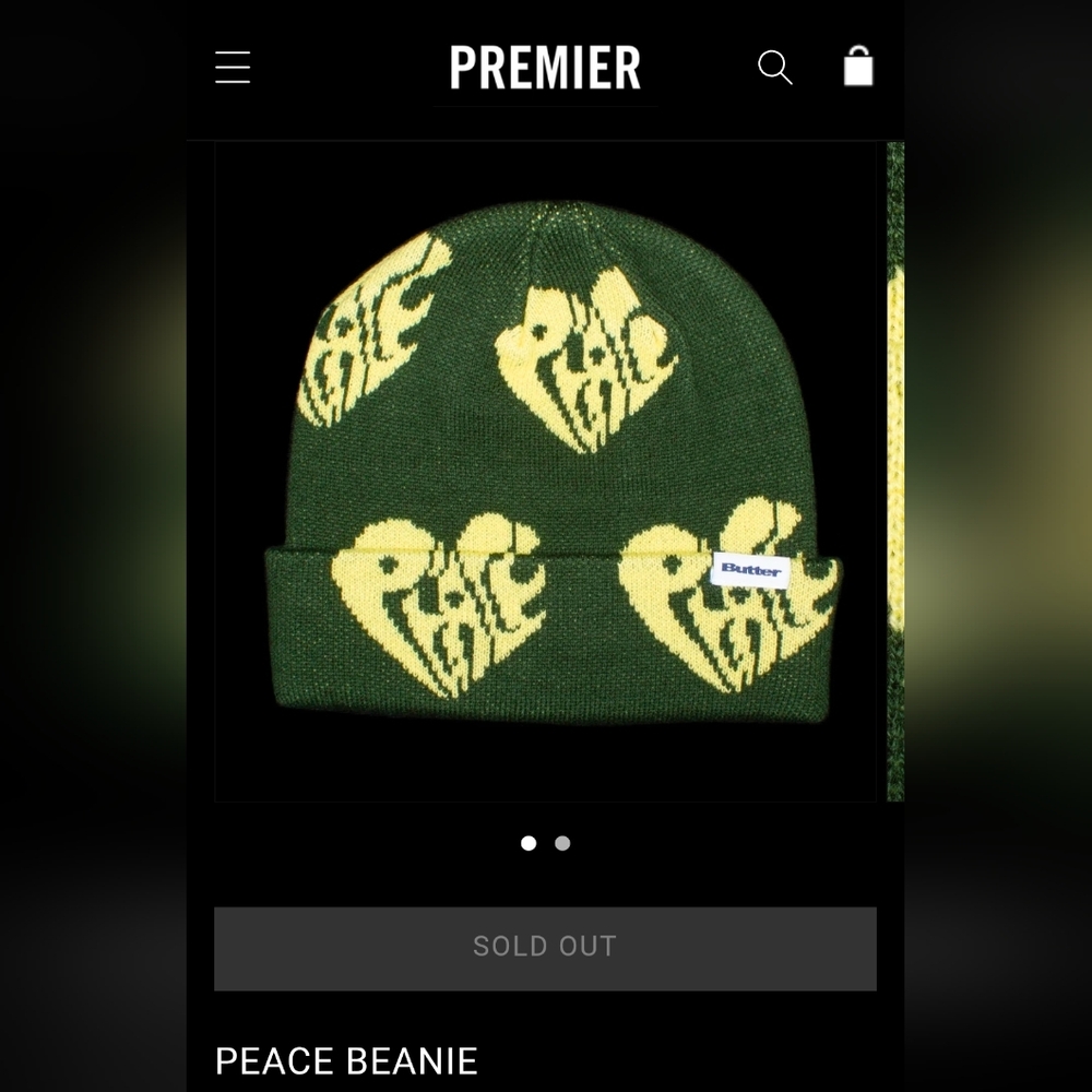 Butter Goods Green and Yellow Graphic Beanie